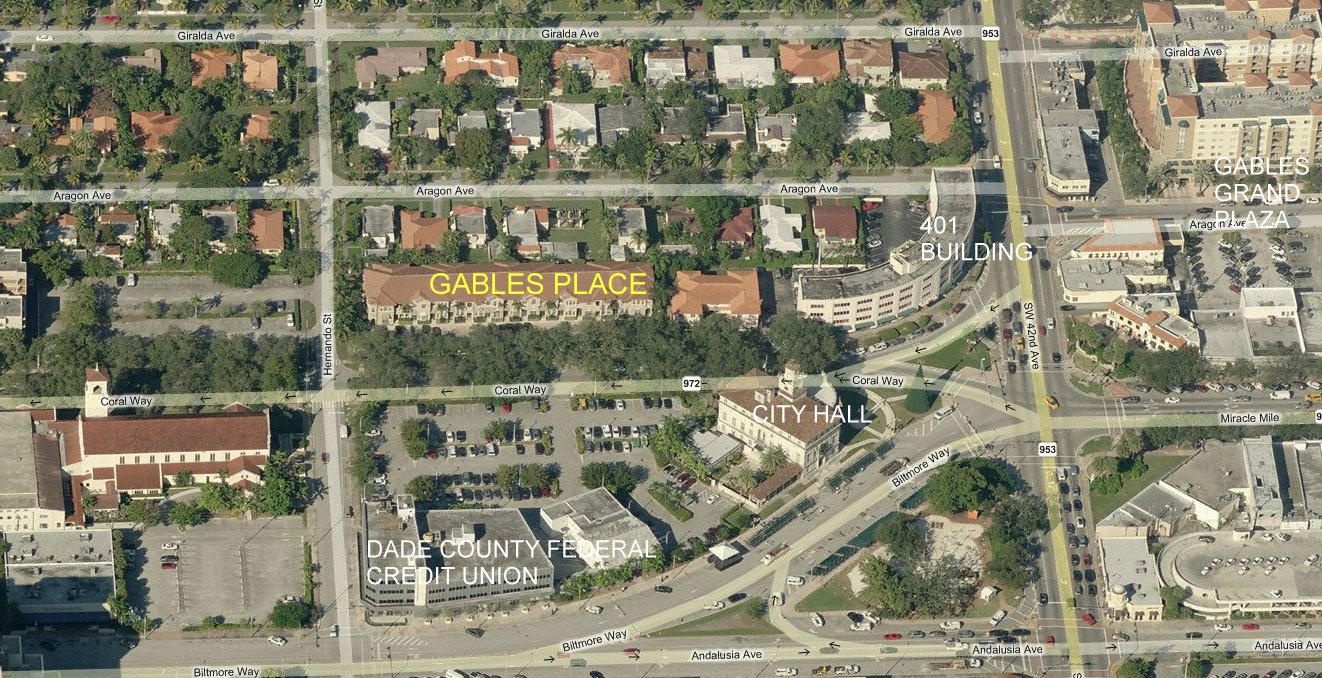 Aerial photo of Gables Place