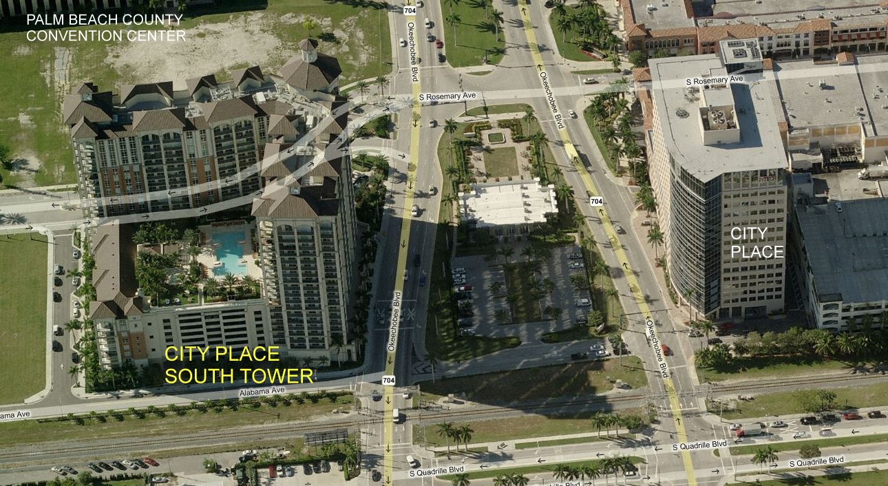 Aerial photo of City Place South Tower