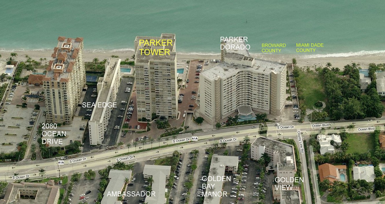 Aerial photo of Parker Tower