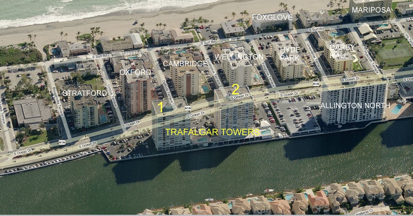 Aerial photo of Trafalgar Towers 2