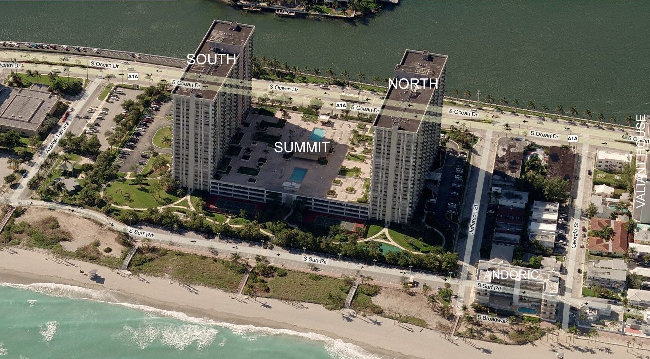 Aerial photo of Summit Towers