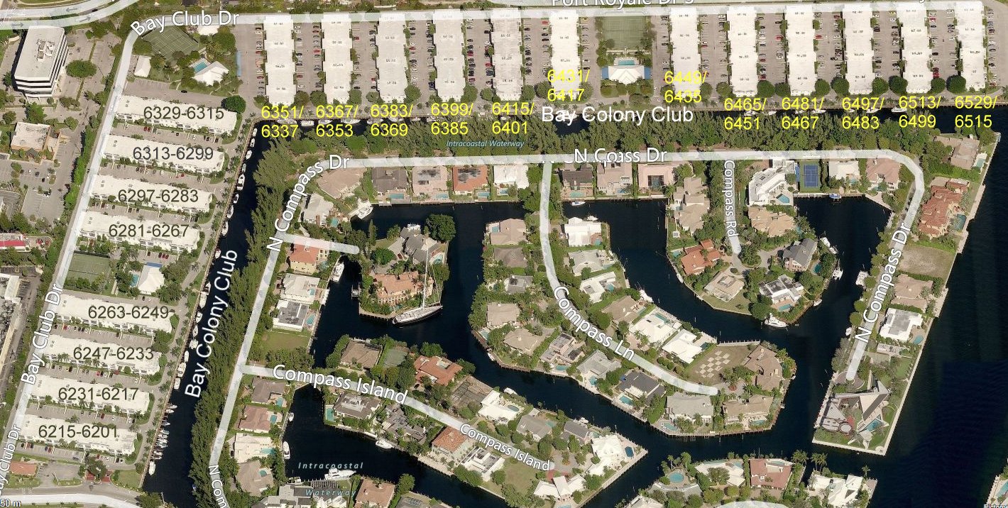 Aerial photo of Bay Colony Club