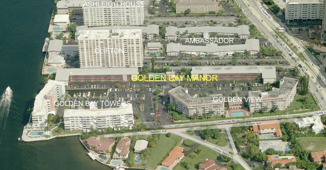 Aerial photo of Golden Bay Manor