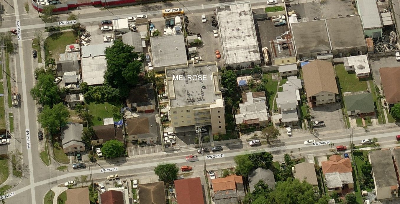 Aerial photo of Melrose Apts 1