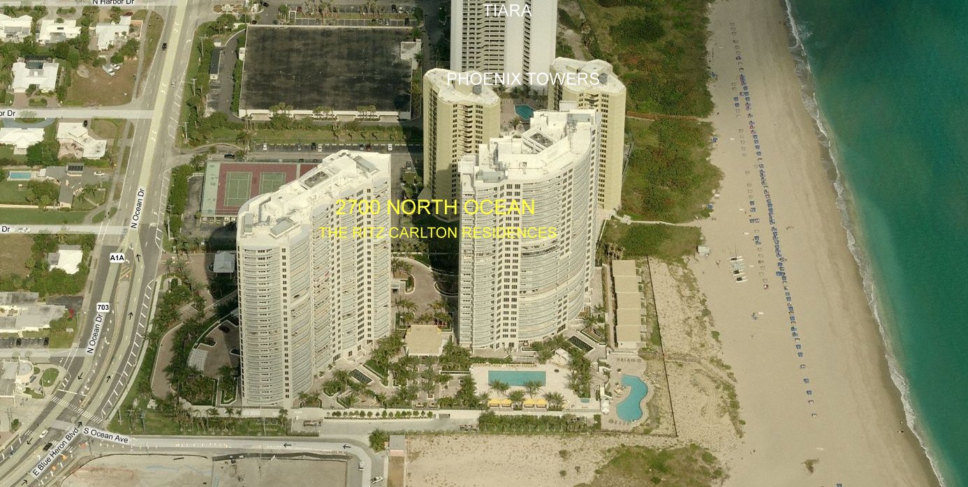 Aerial photo of 2700 North Ocean (Ritz Carlton Residences)