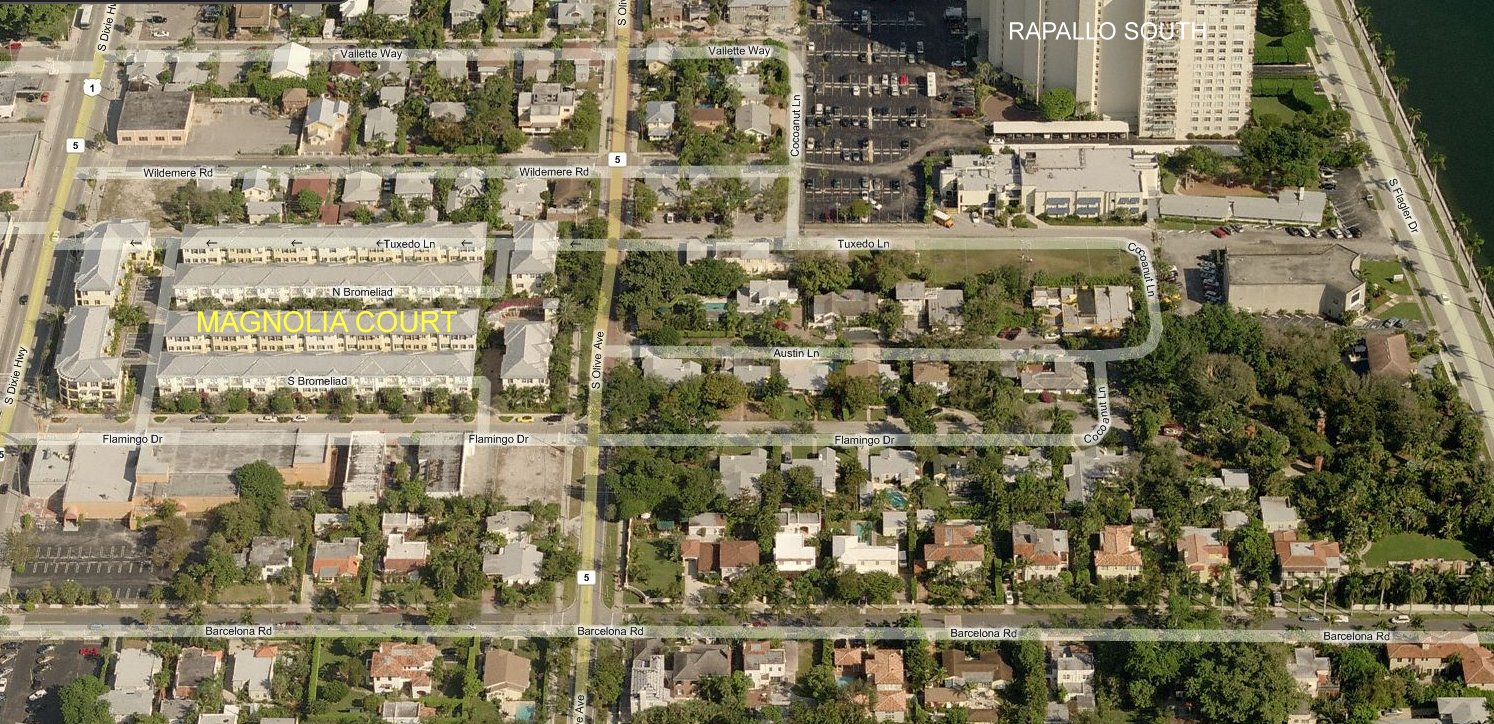 Aerial photo of Magnolia & Annex