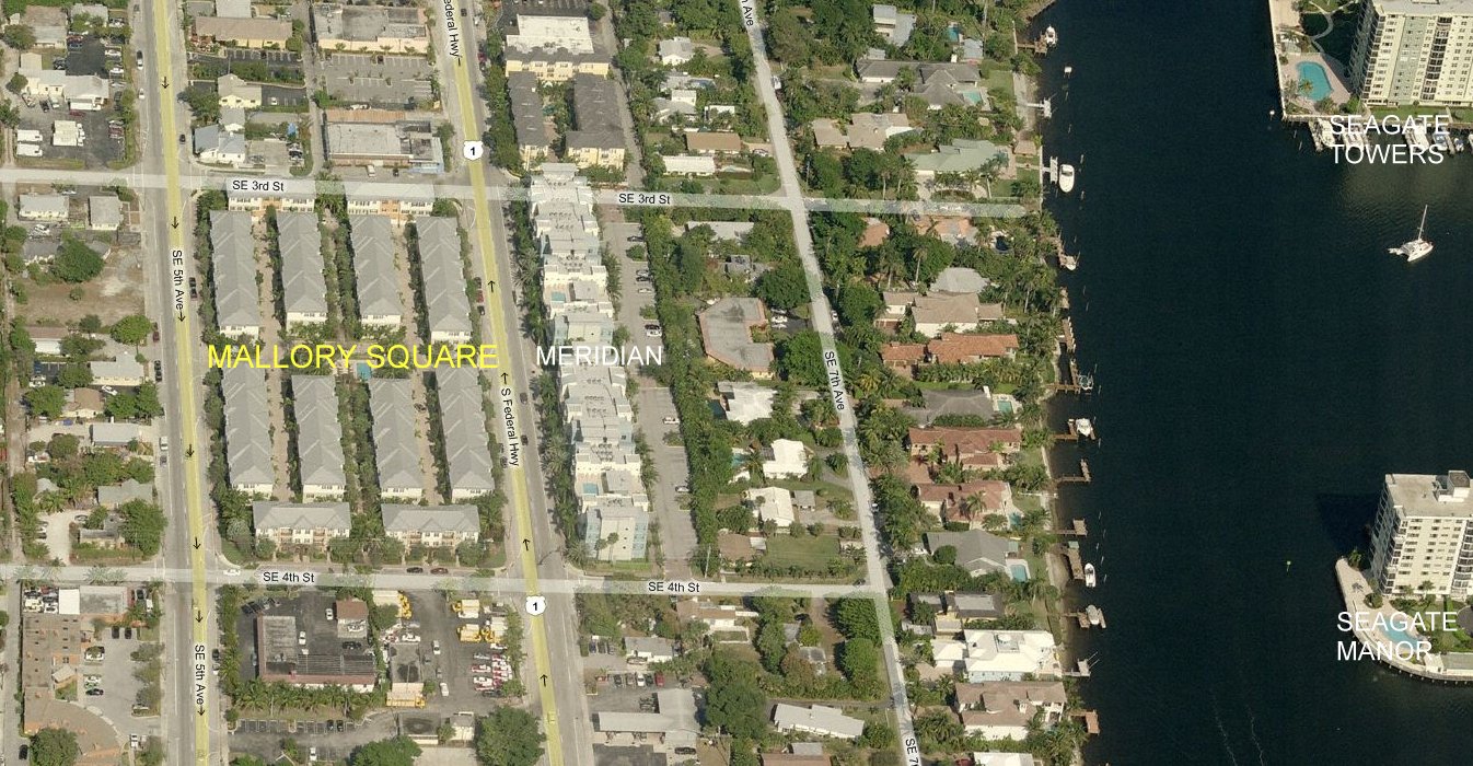 Aerial photo of Mallory Square