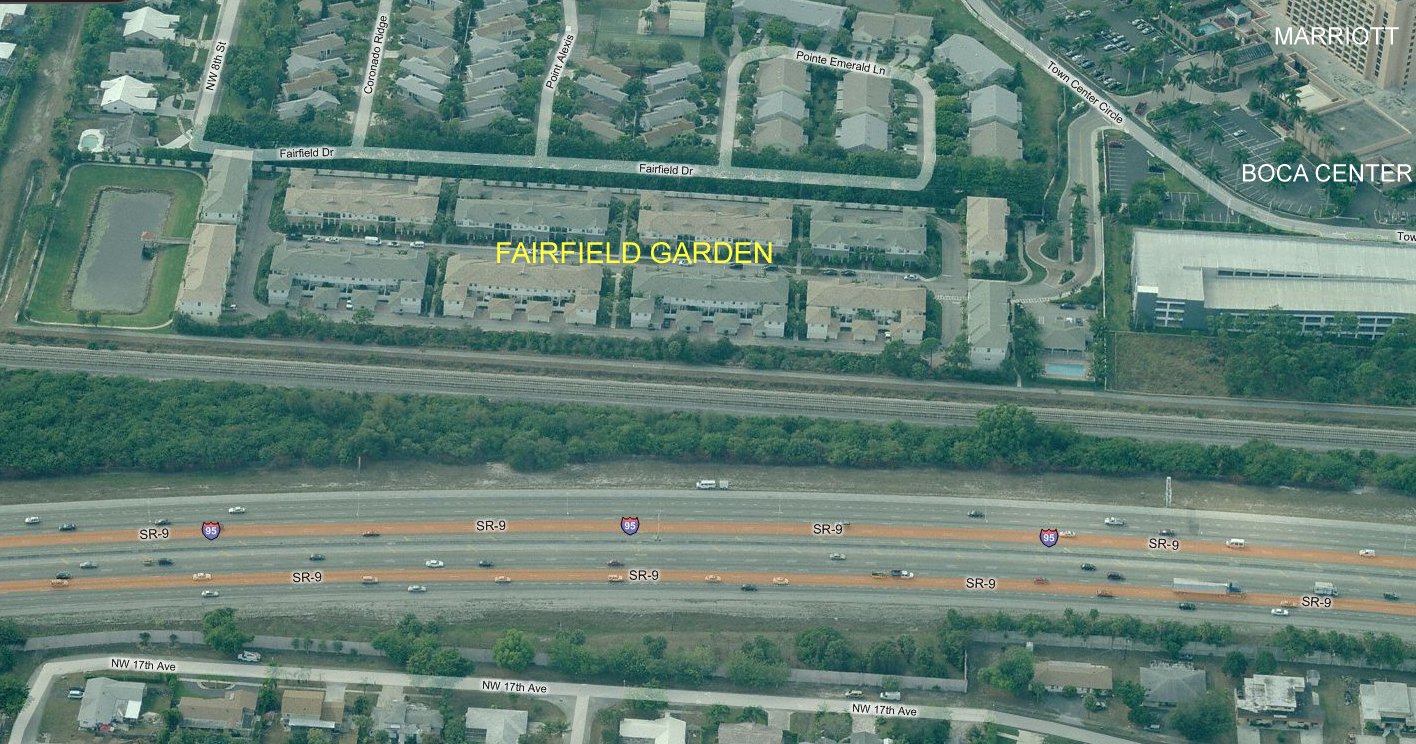 Aerial photo of Fairfield Gardens