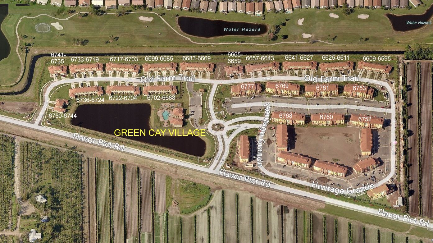 Aerial photo of Green Cay Village