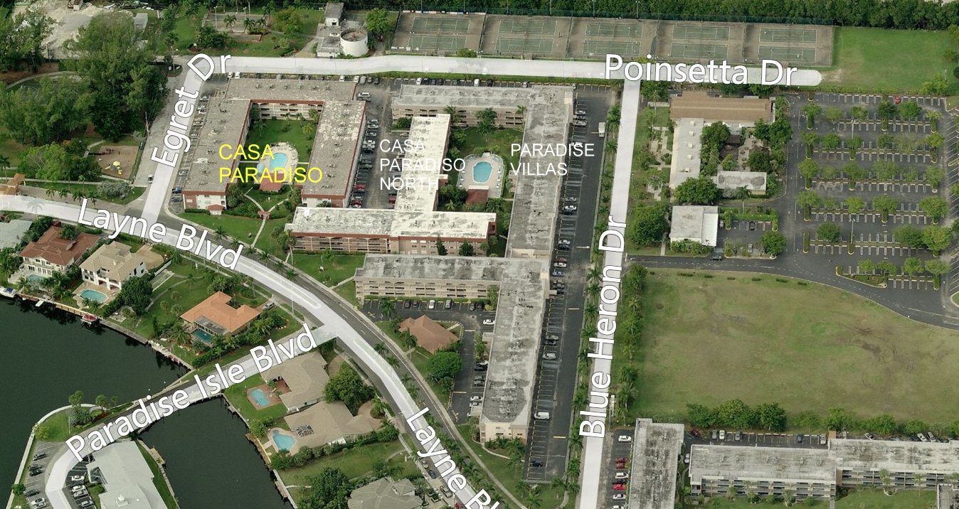 Aerial photo of Casa Paradiso