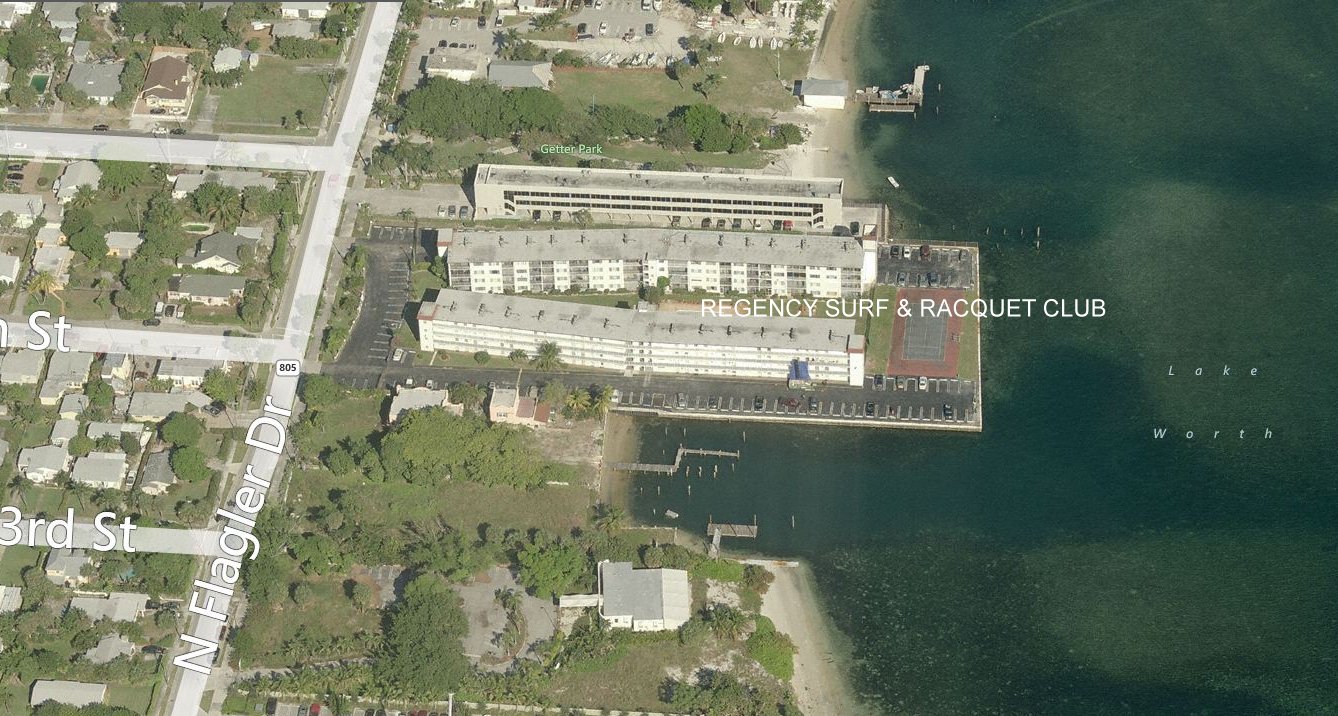 Aerial photo of Regency Surf & Racquet Club