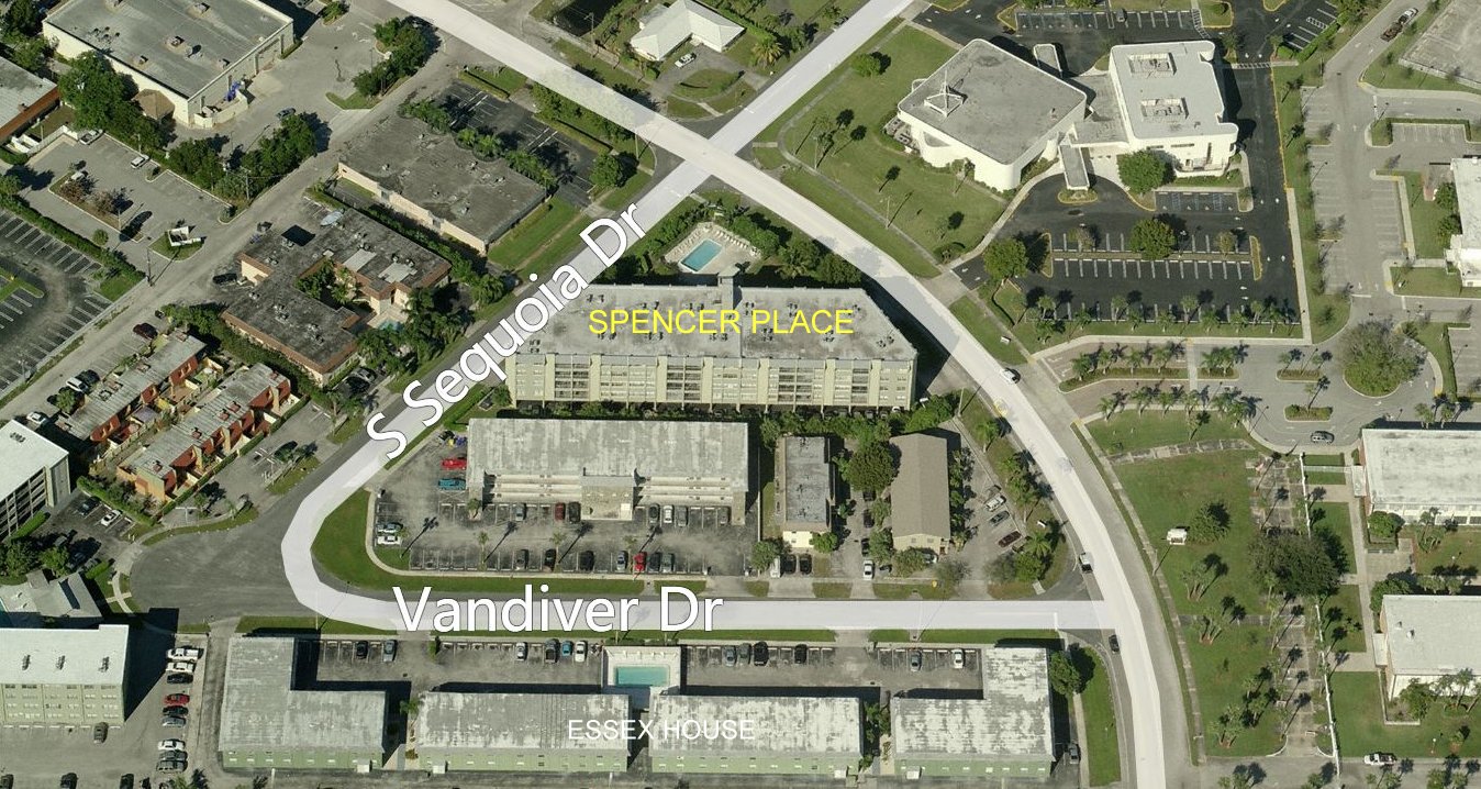 Aerial photo of Spencer Place