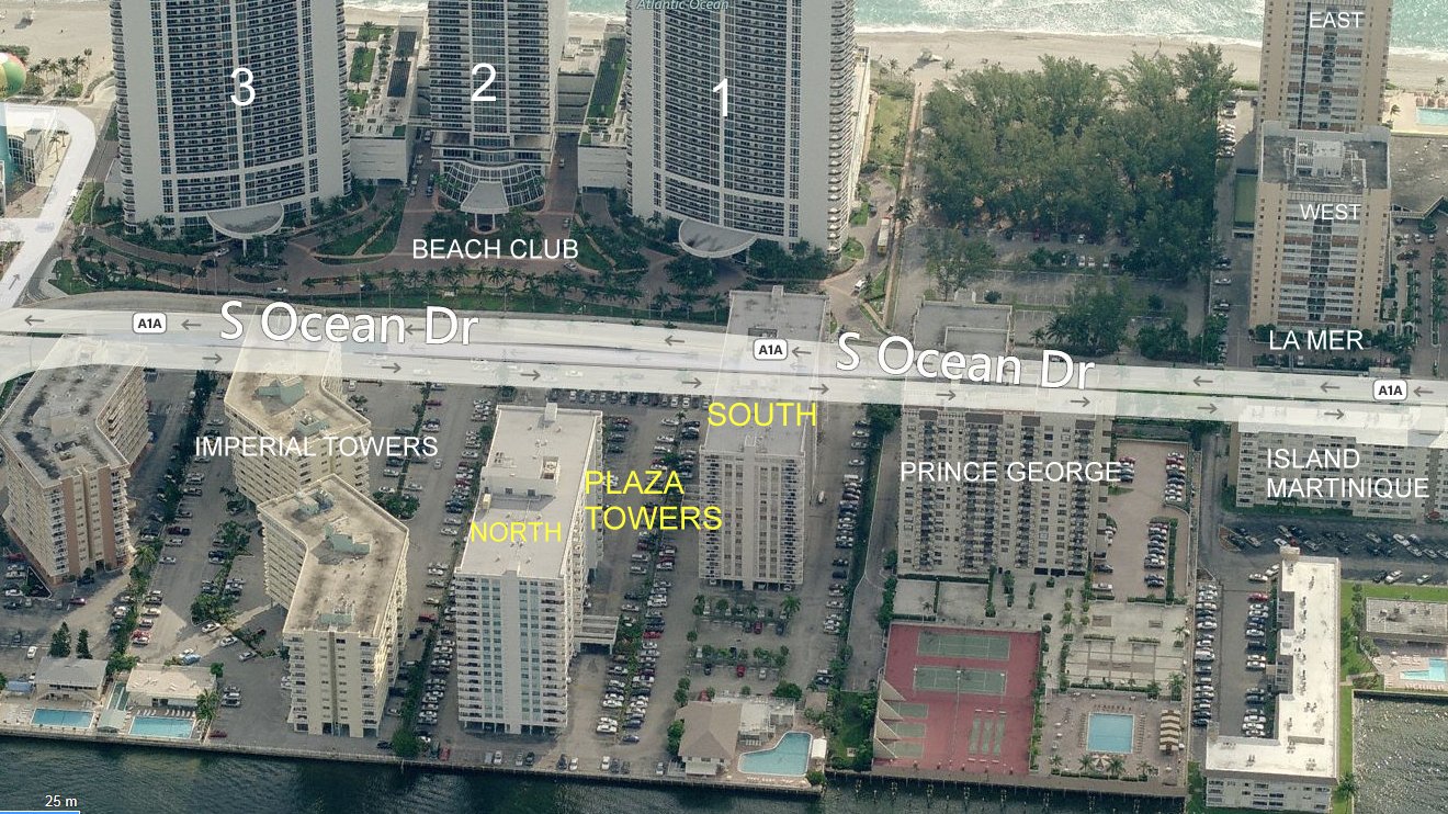 Aerial photo of Plaza Towers South