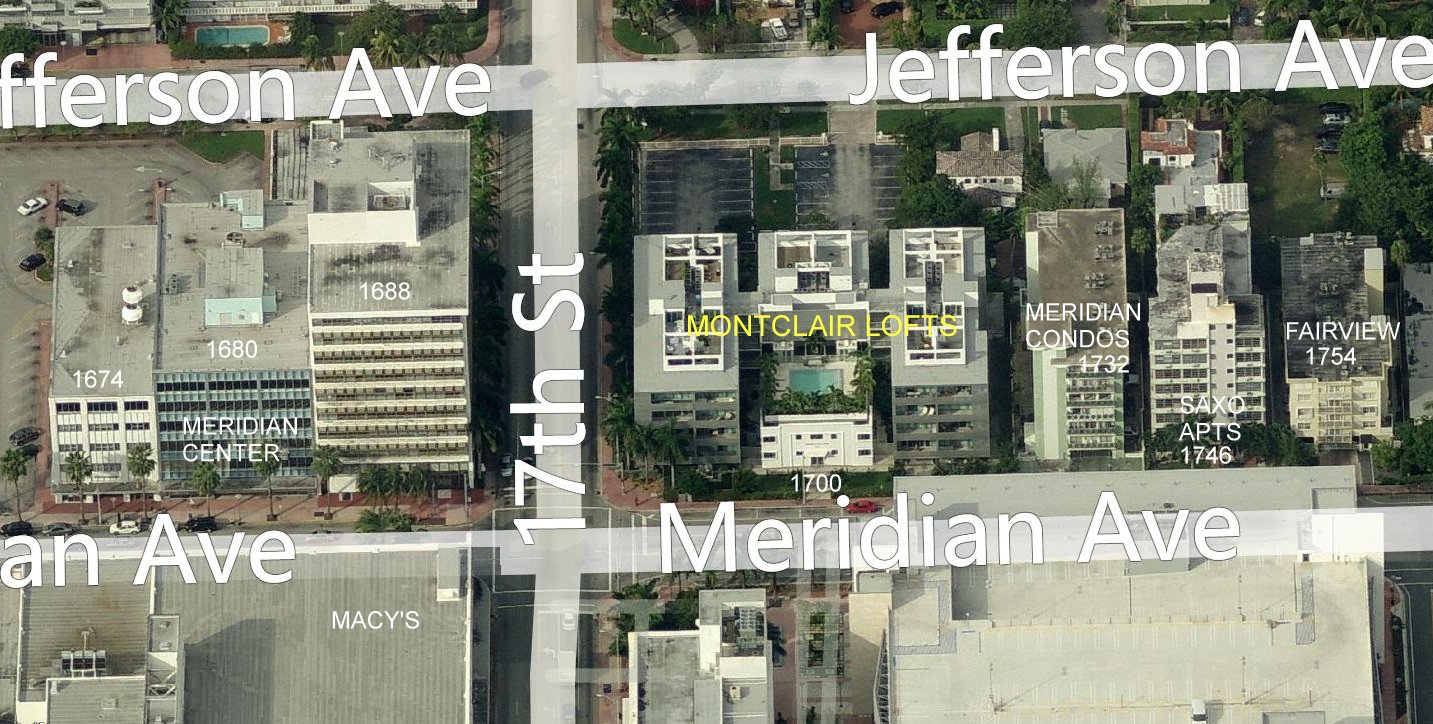 Aerial photo of Montclair Lofts