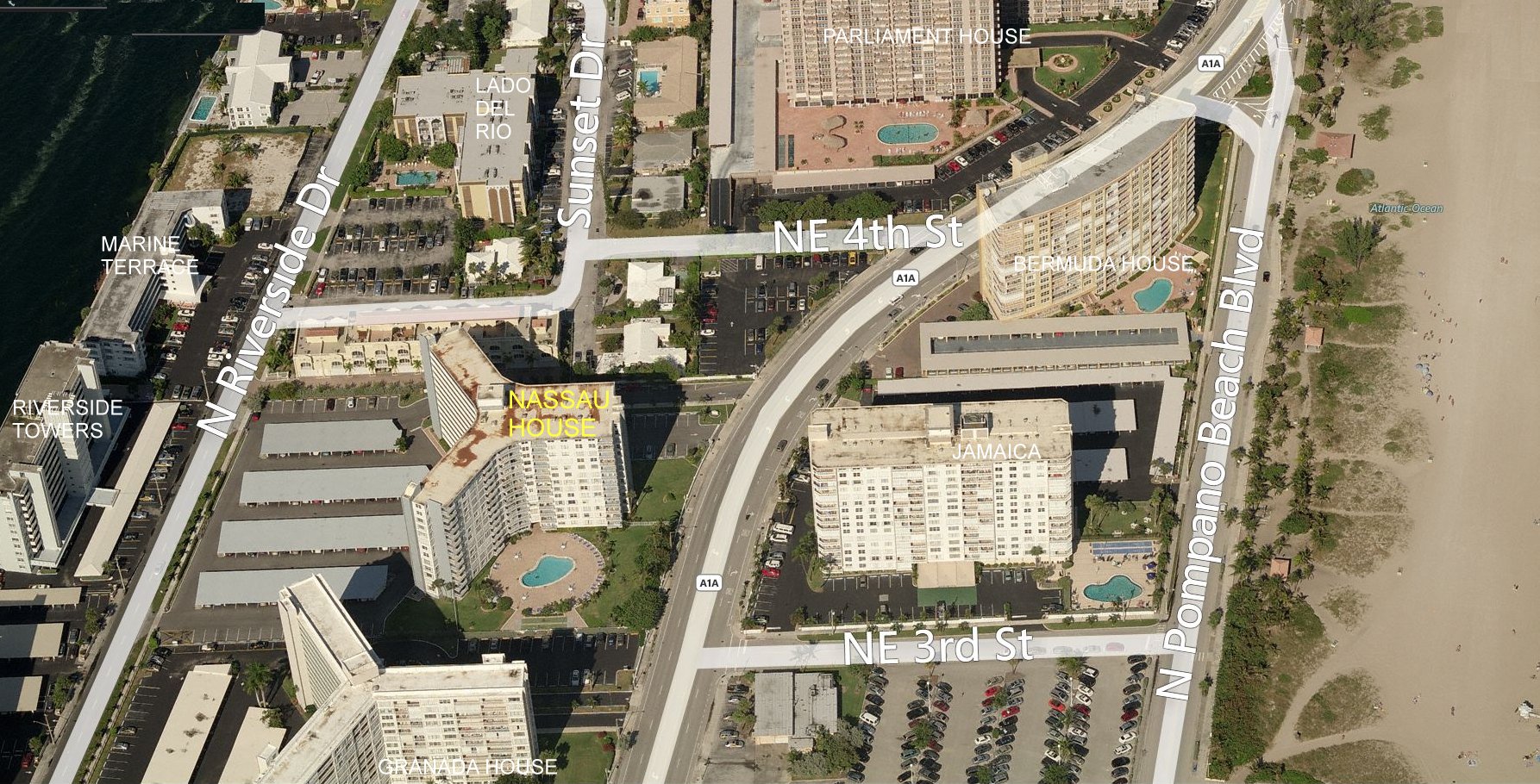 Aerial photo of Nassau House