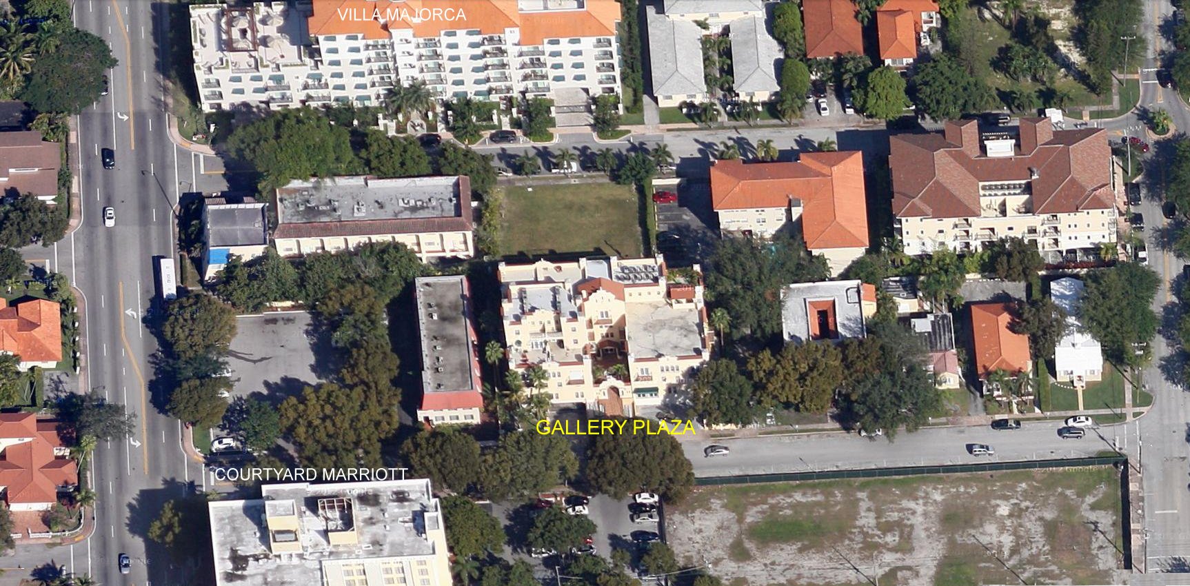 Aerial photo of Gallery Plaza