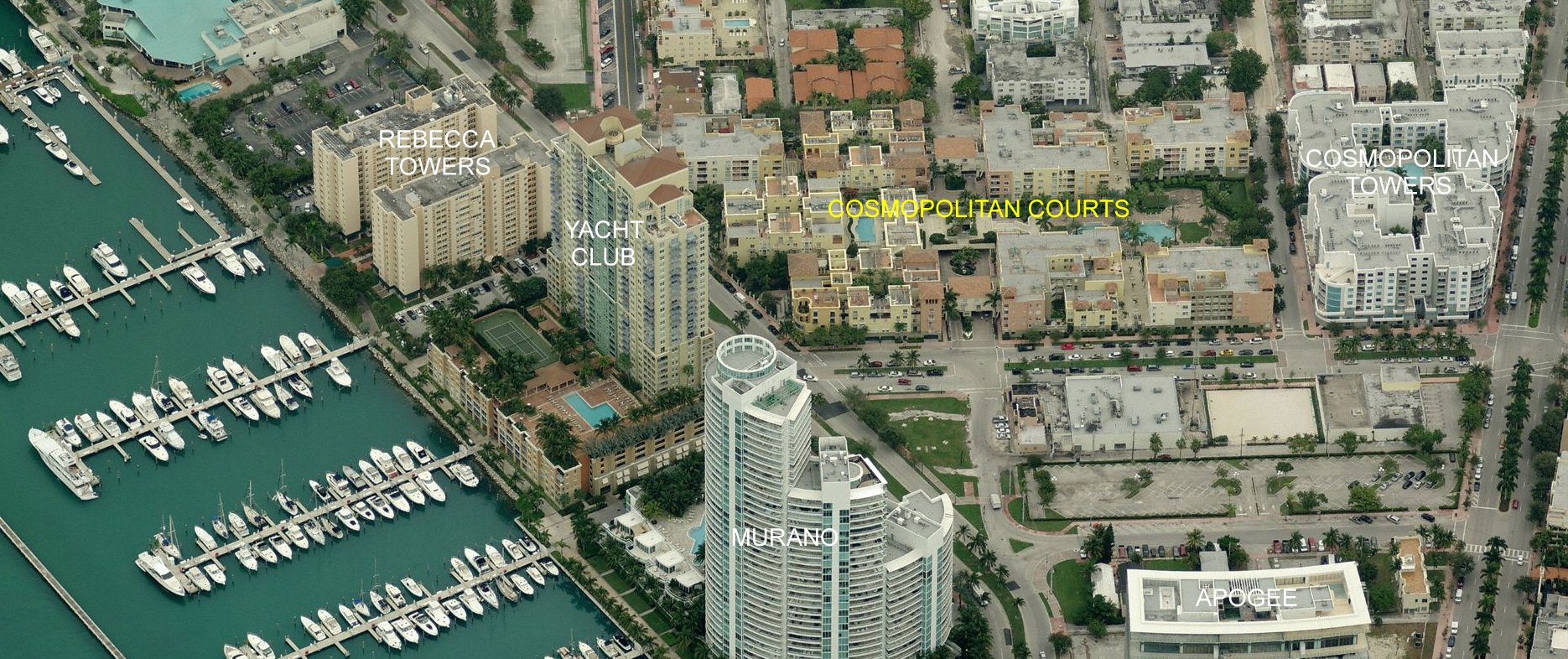 Aerial photo of Cosmopolitan Courts